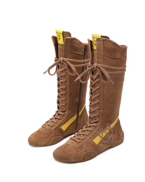 Naked Wolfe Betsy Suede Boot In Brown