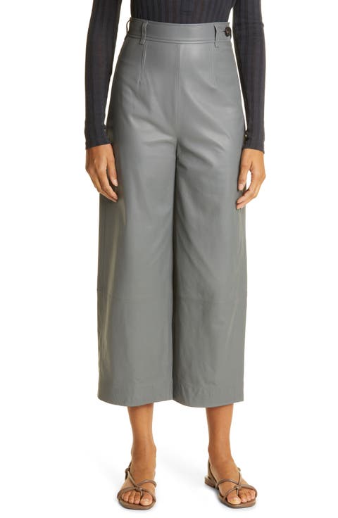 Leather Wide Leg Crop Pants