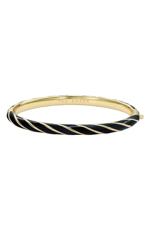 Trinity Twist Enamel Hinged Bangle
