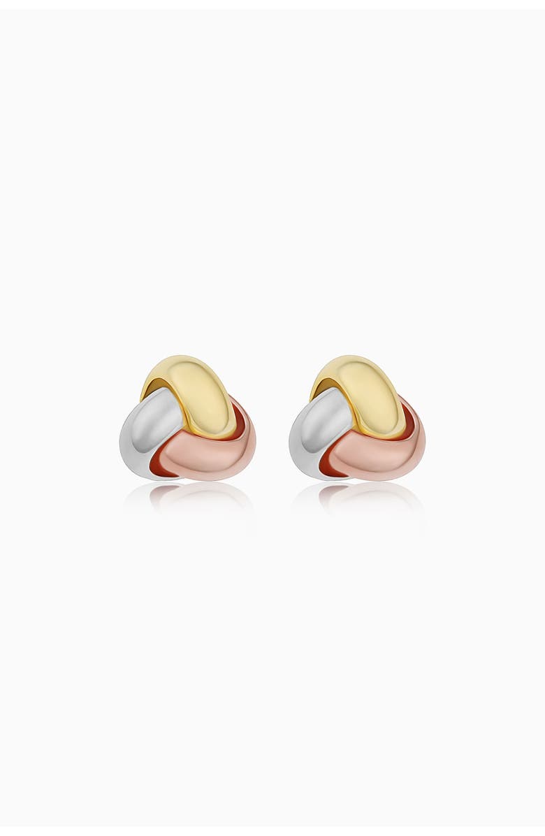 Oradina 14K Gold Forget Me Knot Stud Earrings, Main, color, Tricolor Gold