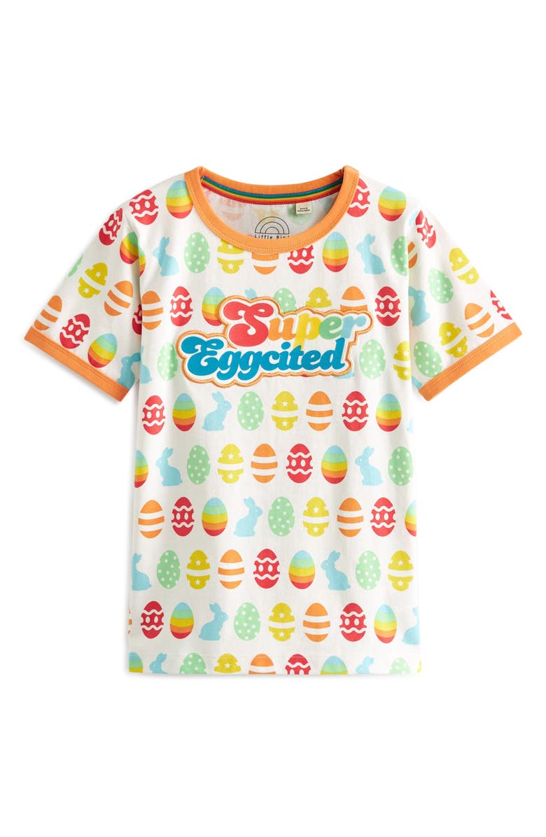 Little Bird Kids' Super Eggcited Cotton Graphic T-Shirt, Main, color, White Multi