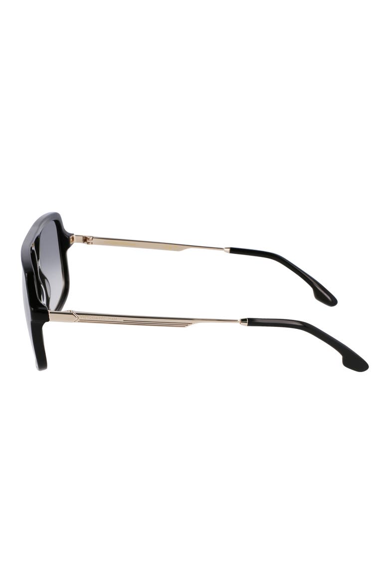 V Line 58mm Navigator Sunglasses, Alternate, color, BLACK