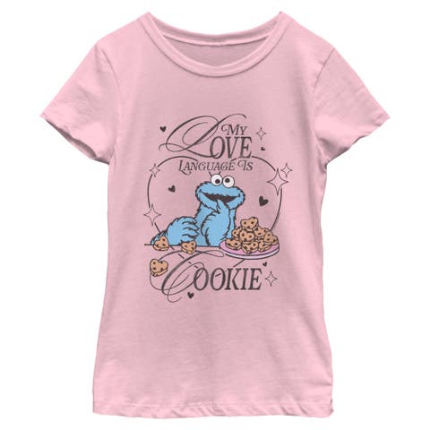 Girl's Sesame Street My Love Language Is Cookies  Graphic T-Shirt