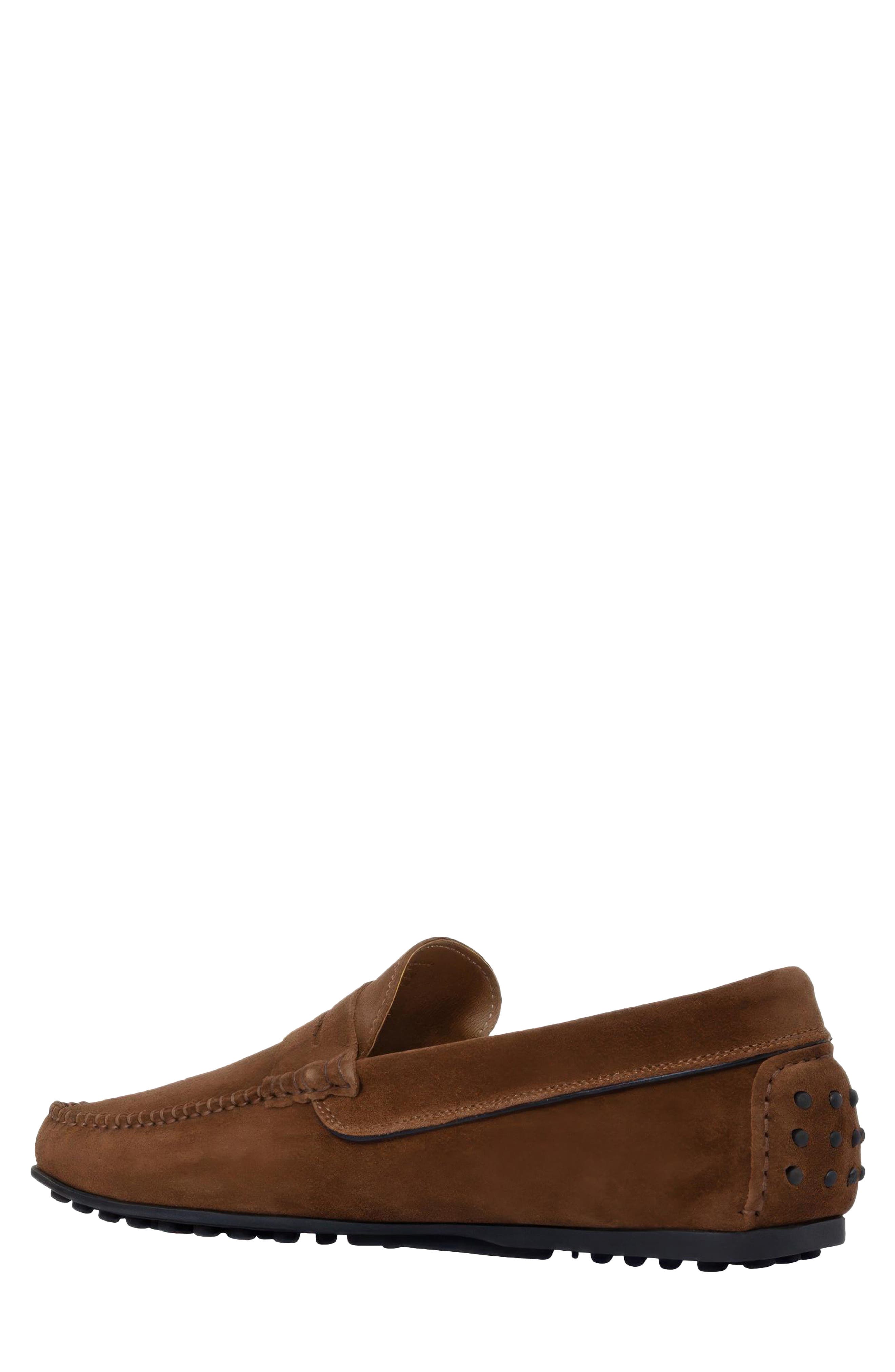 Patrick Leather Driver, Alternate, color, BROWN SUEDE