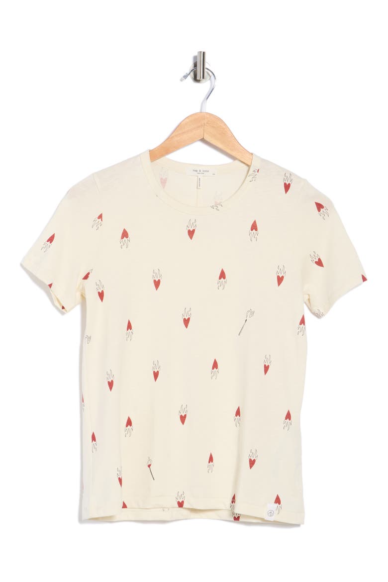 Flame Heart Graphic T-Shirt, Alternate, color, IVORY