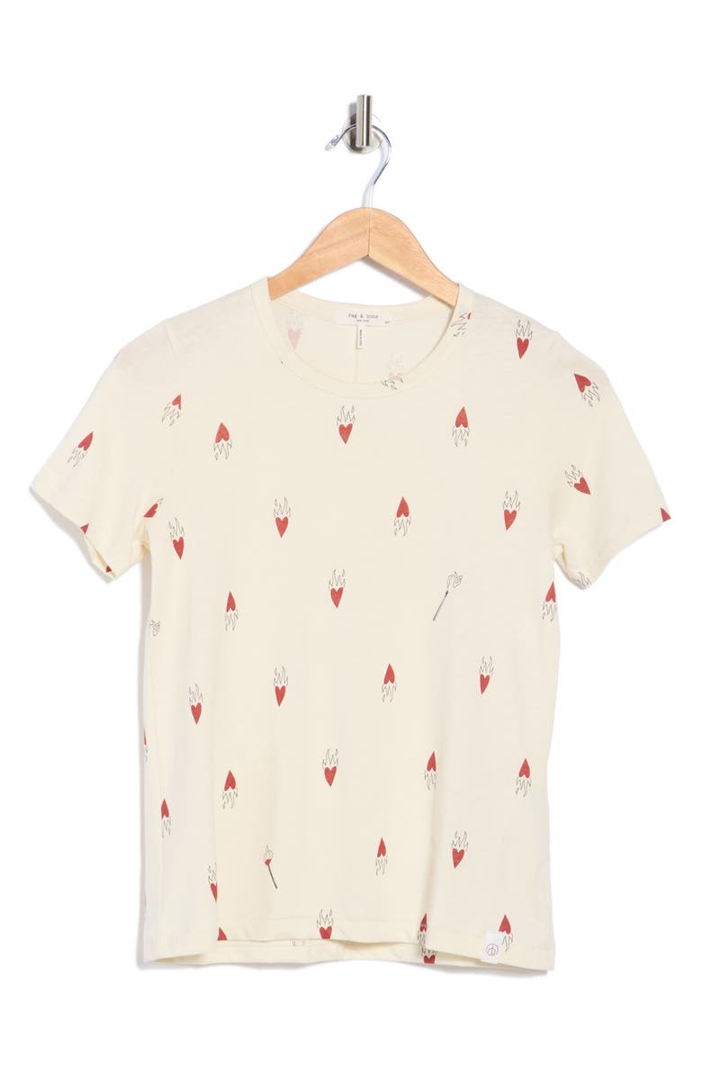 rag & bone Flame Heart Graphic T-Shirt, Main, color, Ivory