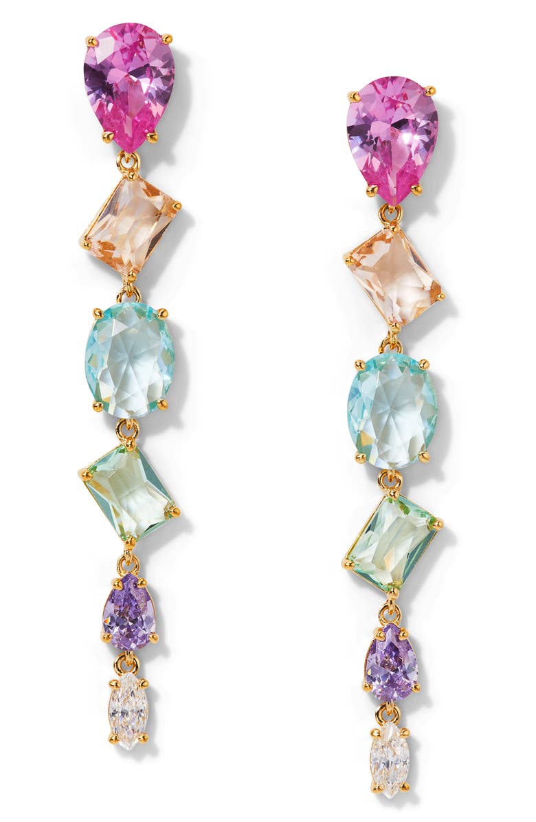 Nadri Palm Springs Cubic Zirconia Drop Earrings, Main, color, Gold