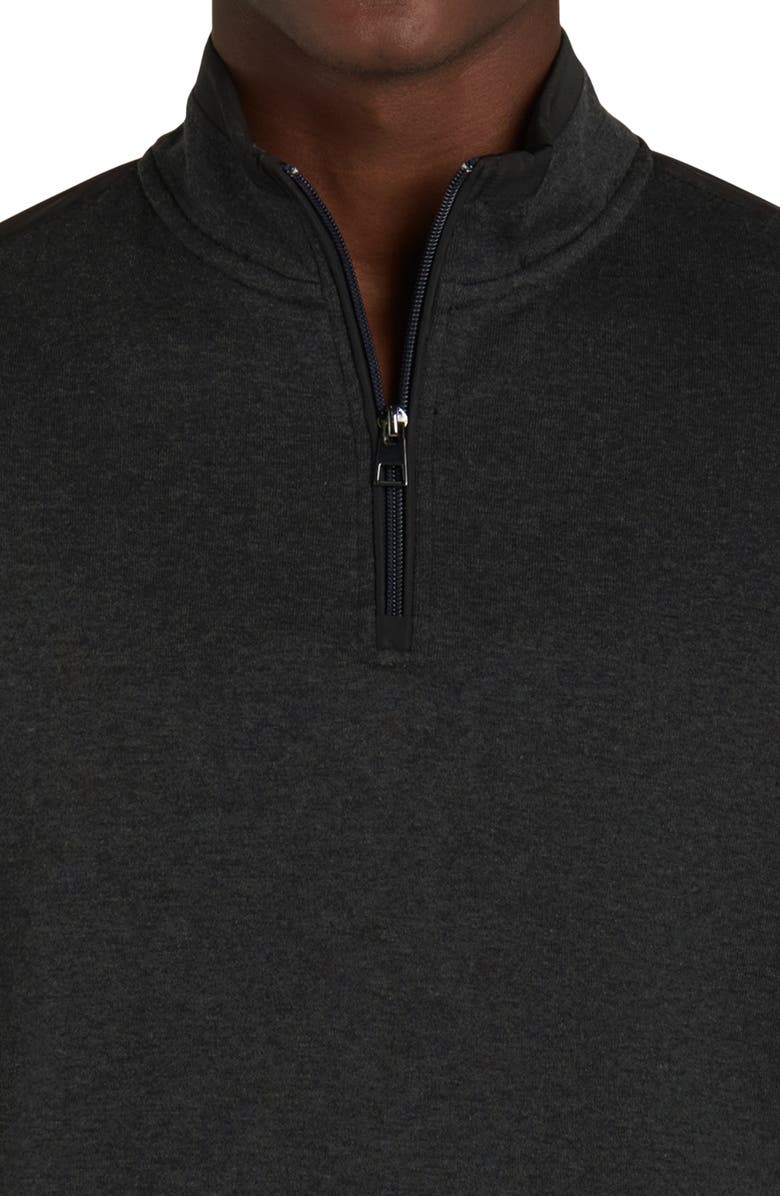 Bugatchi Cotton Blend Quarter Zip Sweater, Alternate, color, Graphite