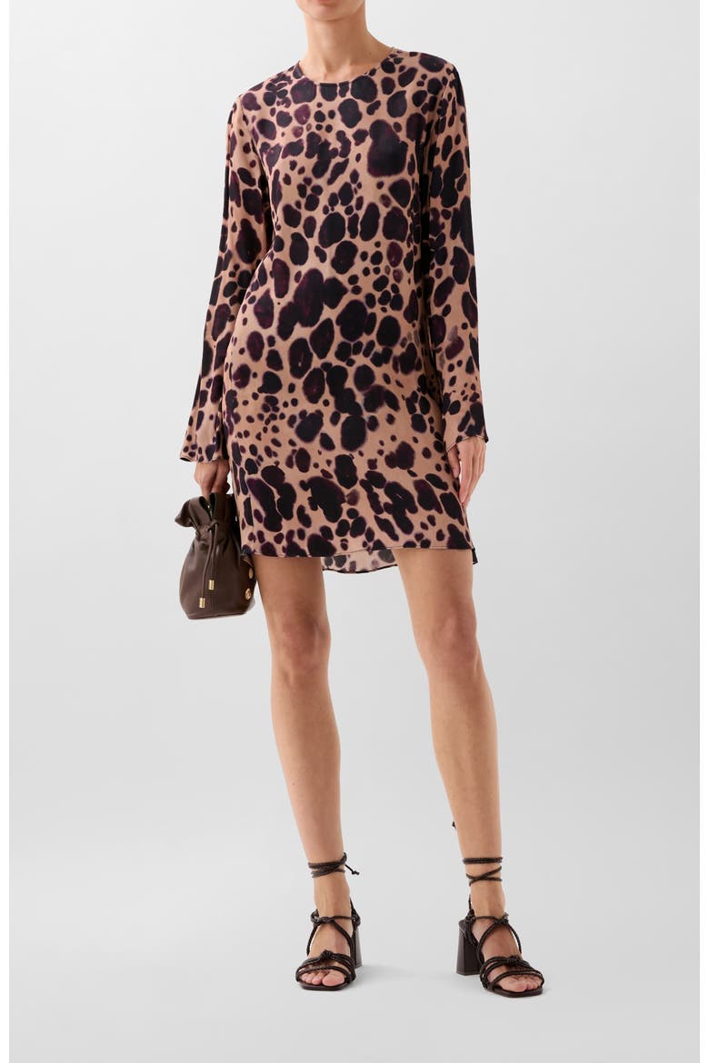 Paleleo Print Short Dress, Main, color, Animalprint
