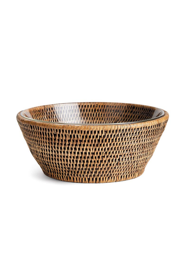 Burma Rattan Serving Bowl 10.75" Brown, Main, color, Brown