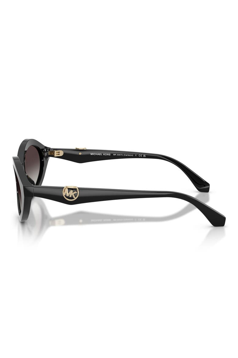 Carlazzo 55mm Gradient Oval Sunglasses, Alternate, color, BLACK / LIGHT GREY GRADIENT