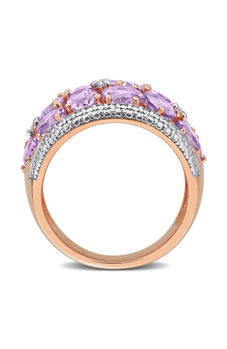 DELMAR Rose de France Amethyst & Diamond Dome Ring, Alternate, color, Purple