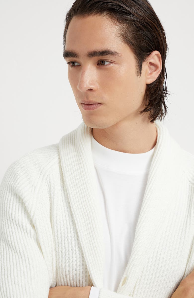 Brunello Cucinelli Malfilé cotton cardigan, Alternate, color, 