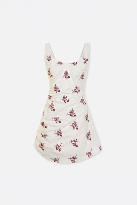 The Broderie Anglaise Edit Asymmetric Embroidered Mini Dress
