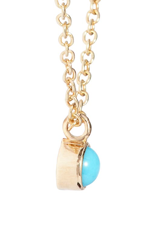 Zoë Chicco Dangling Semiprecious Stone Choker In Yellow Gold/turquoise