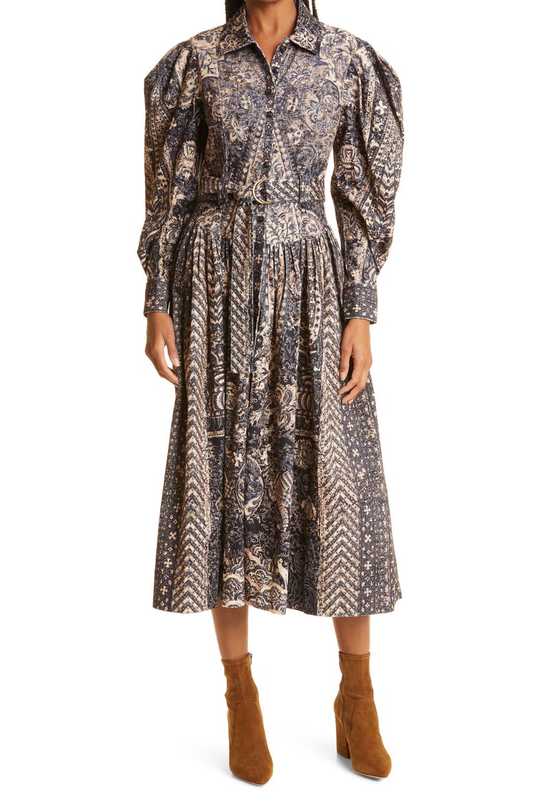 Lucinda Puff Sleeve Maxi Dress, Main, color, TWILIGHT