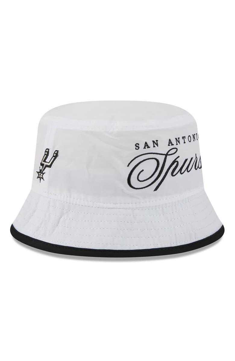 New Era Men's New Era White/Black San Antonio Spurs 2025 NBA Draft Nylon Bucket Hat, Alternate, color, White