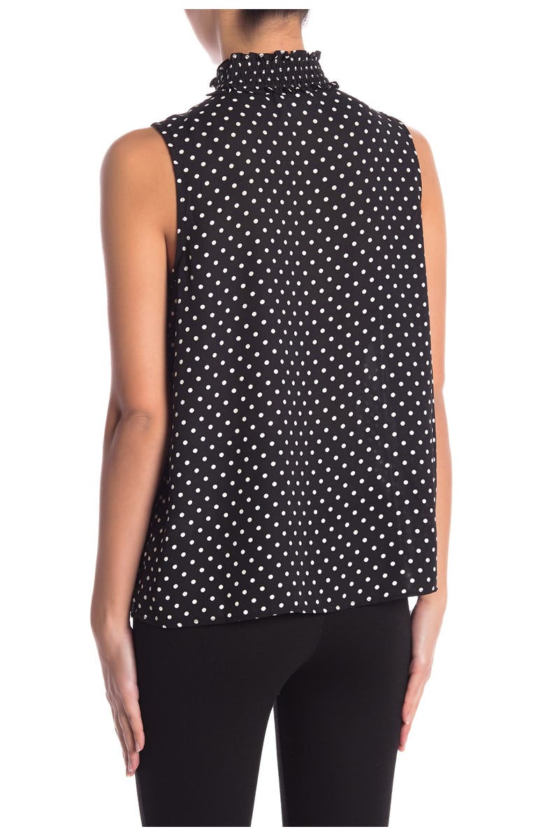 CeCe Refined Pin Dot Smock Neck Sleeveless Blouse, Alternate, color,