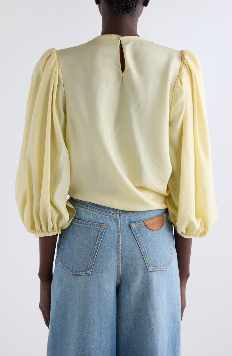 Chloé Draped Crop Top, Alternate, color, Powder Yellow