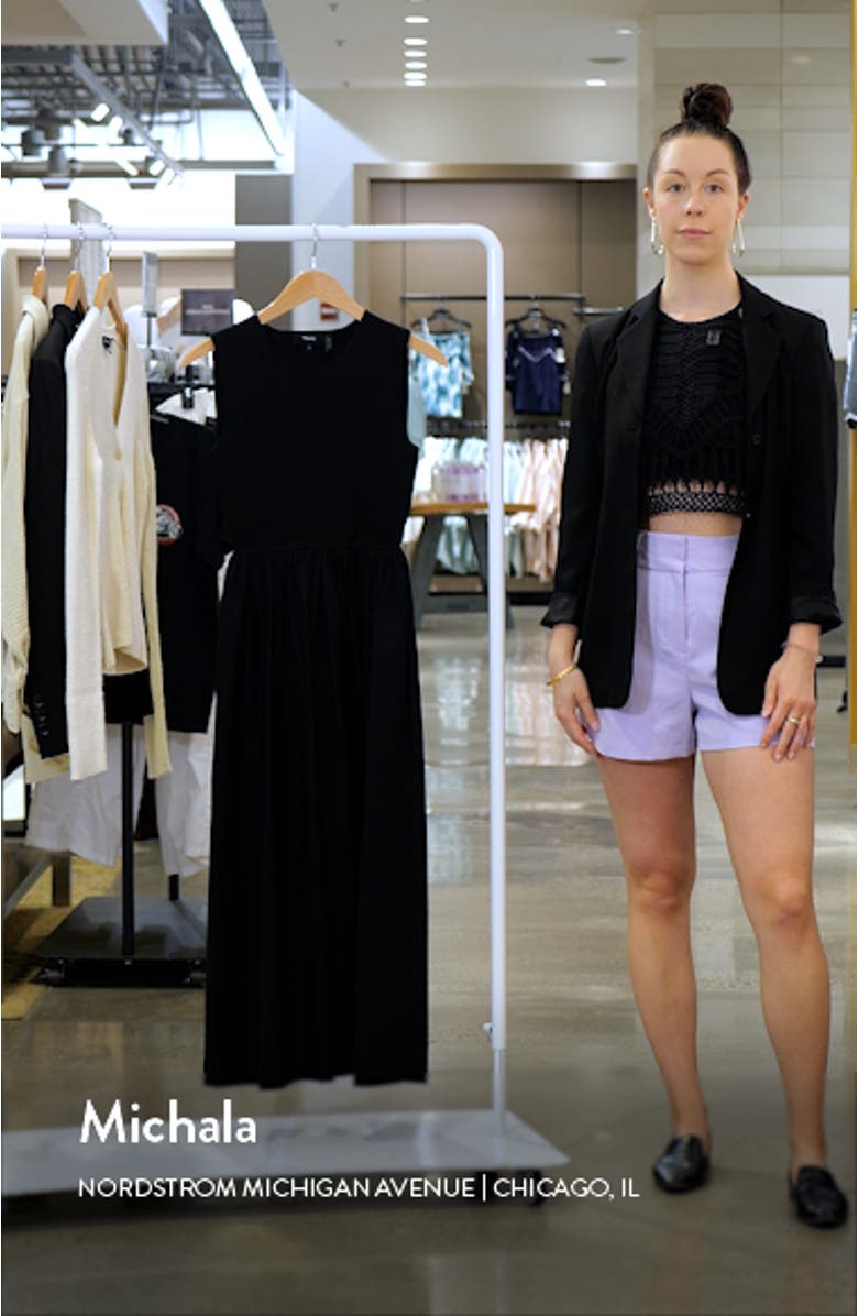 Mixed Media Sleeveless Midi Dress, sales video thumbnail