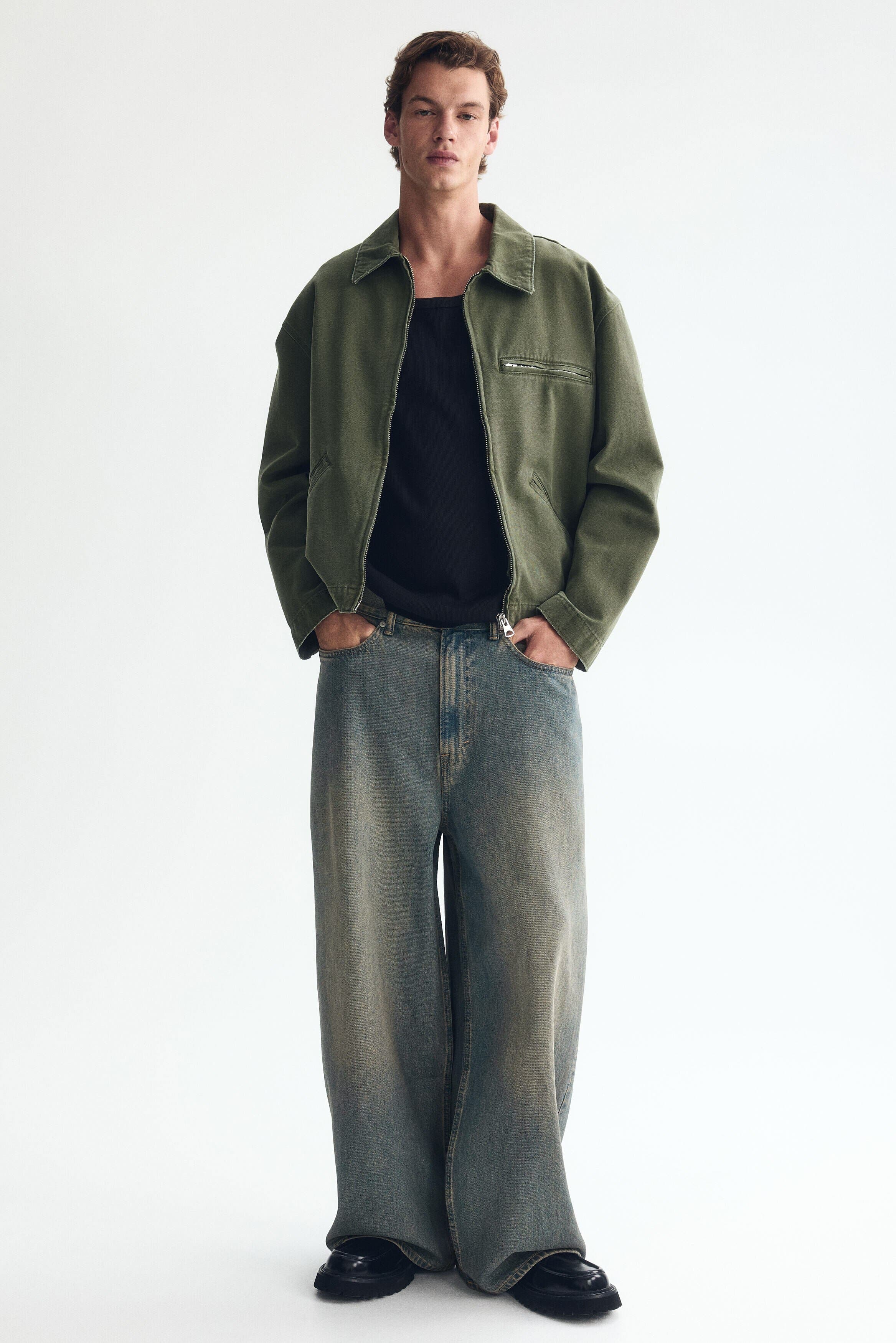 selected Washed light denim blue