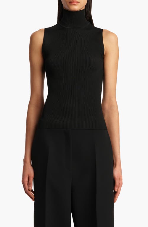 Khaite Benita Ribbed-knit Turtleneck Top In Black