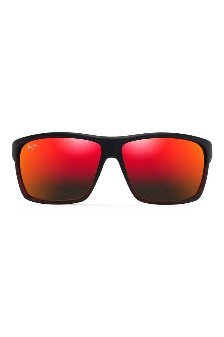 Alenuihaha 64mm Polarized Sport Sunglasses, Main, color, BURGUNDY STRIPE/ HAWAII LAVA