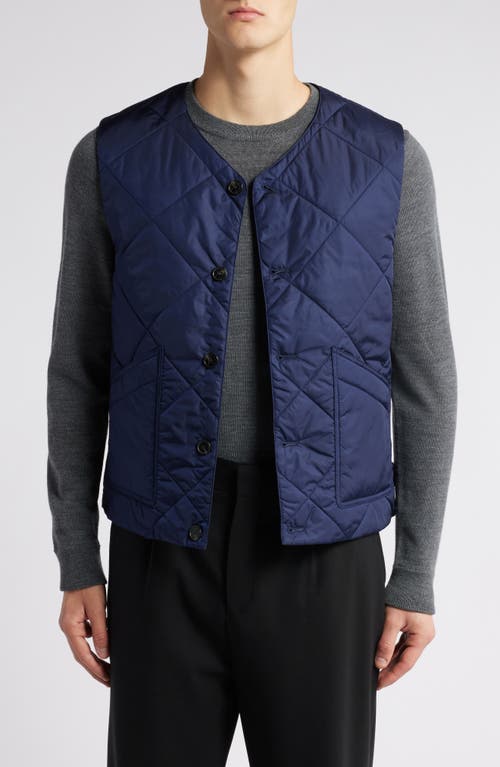 Mackintosh New Hig Water Repellent Nylon Quilted Vest in Blue 