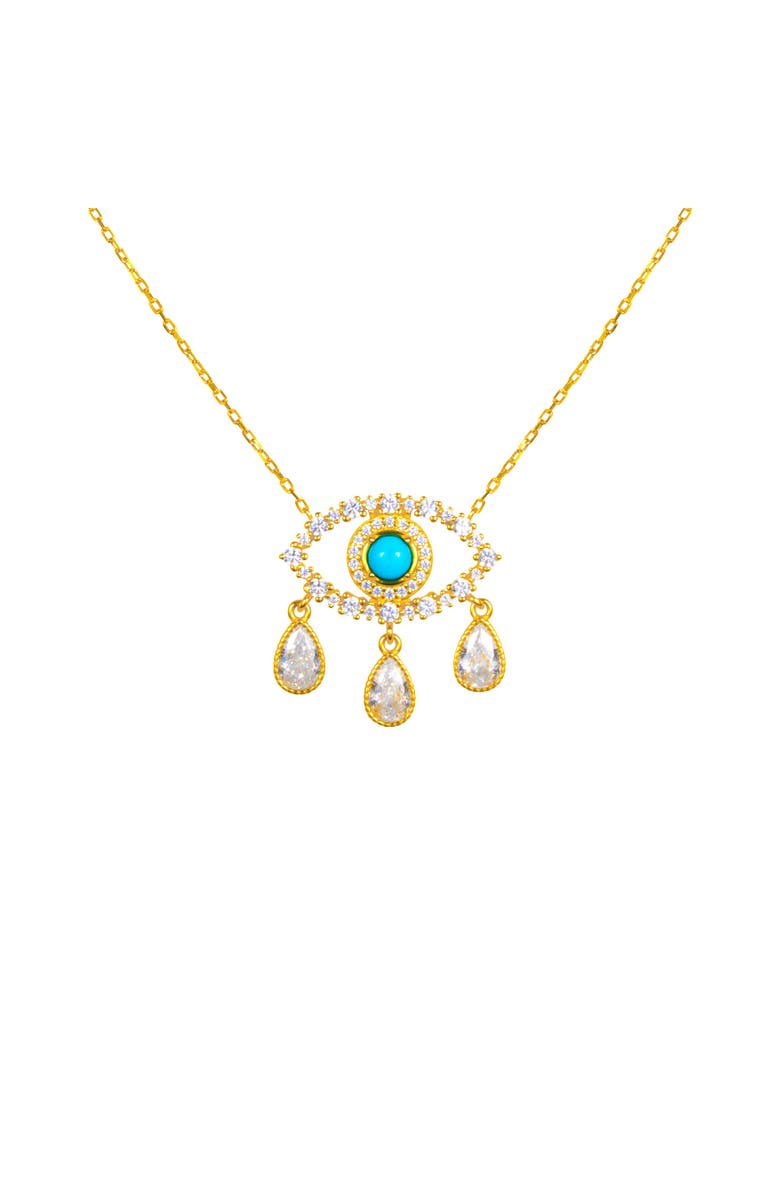 Gemma Azzurro Teardrop Turquoise Evil Eye necklace, Main, color, Turquoise