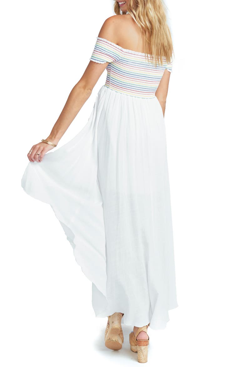 Willa Maxi Dress, Alternate, color, WHITE CRUISE WITH RAINBOW
