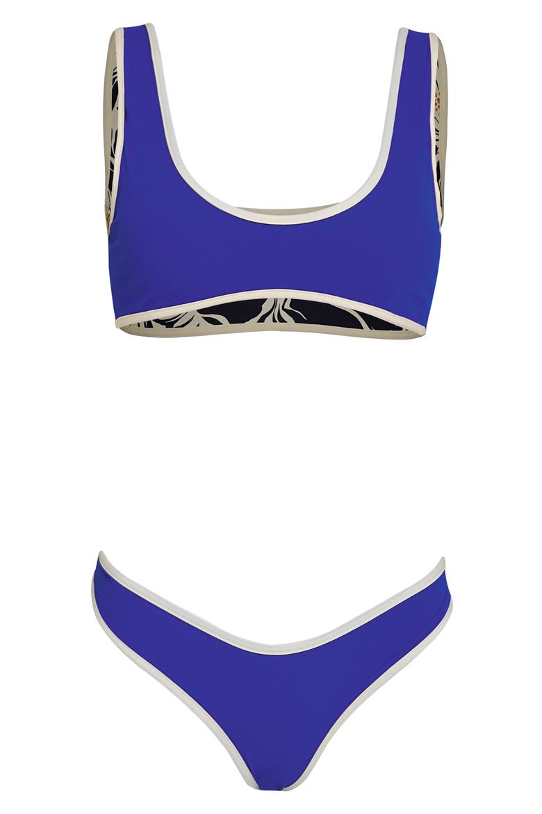 Colbalt Blue Splendour Reversible Bikini Bottoms, Alternate, color, BLUE