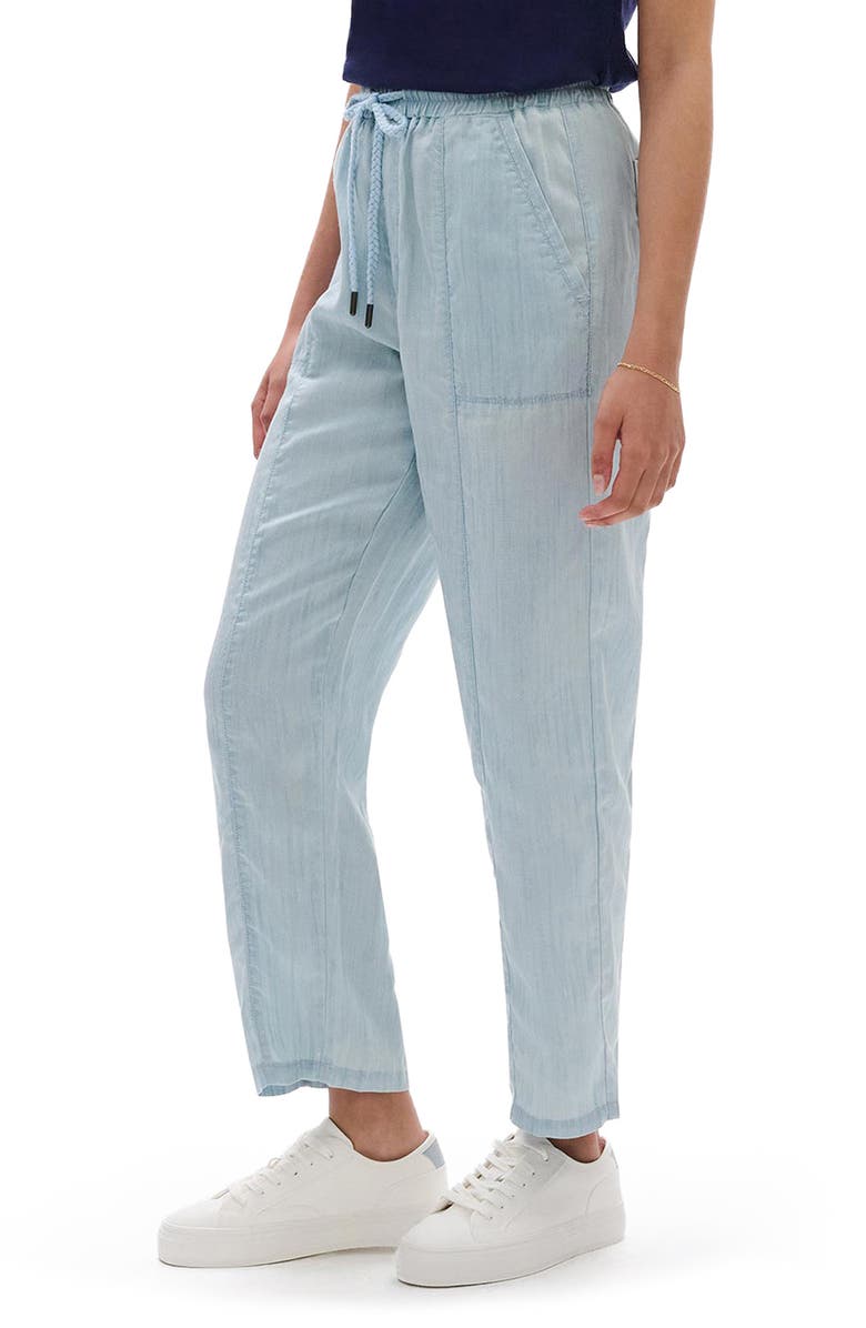 Hatley Drawstring Crop Straight Leg Chambray Pants, Alternate, color, 