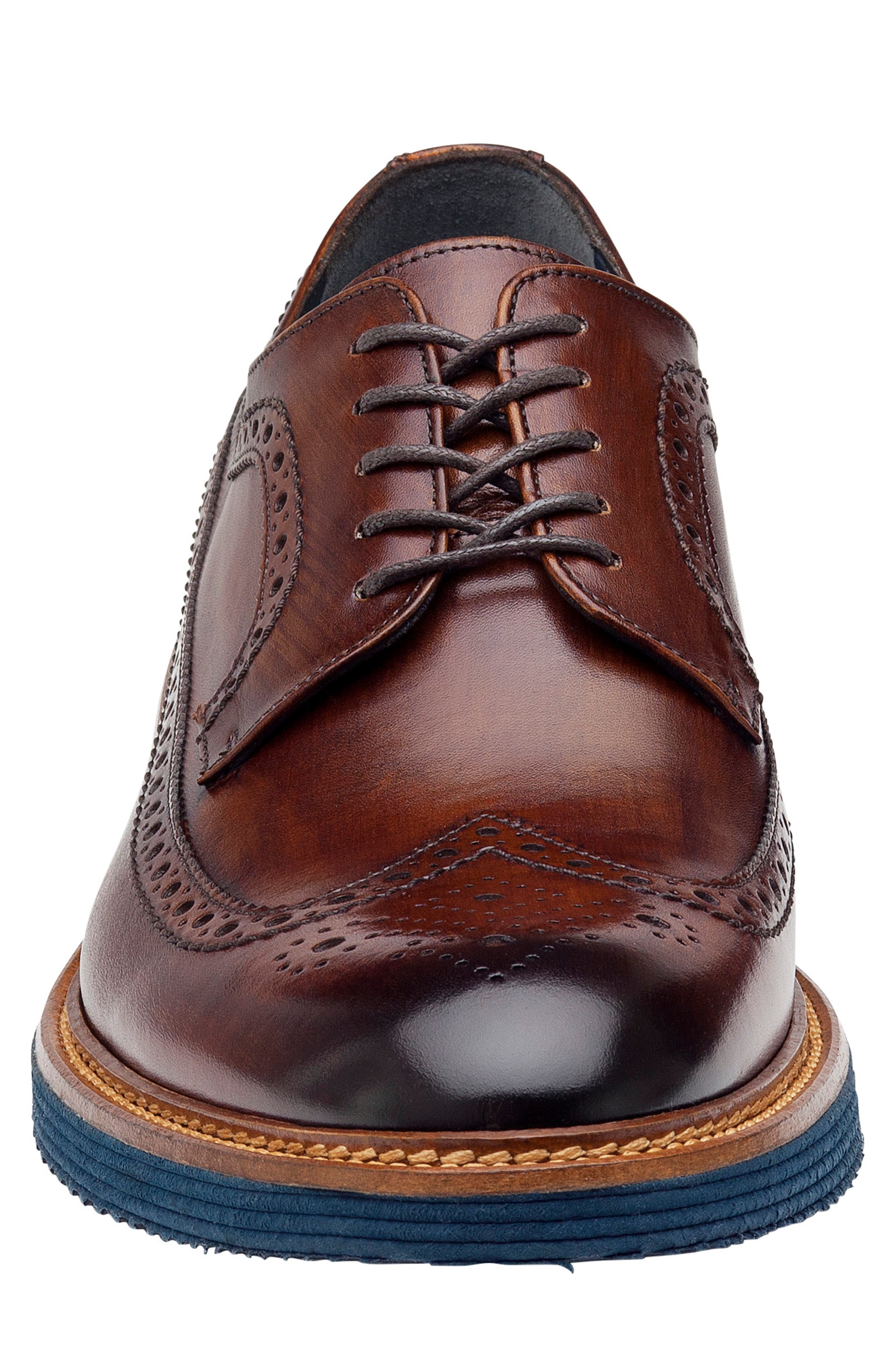 Johnston & Murphy Jameson Wingtip Derby, Alternate, color, BROWN