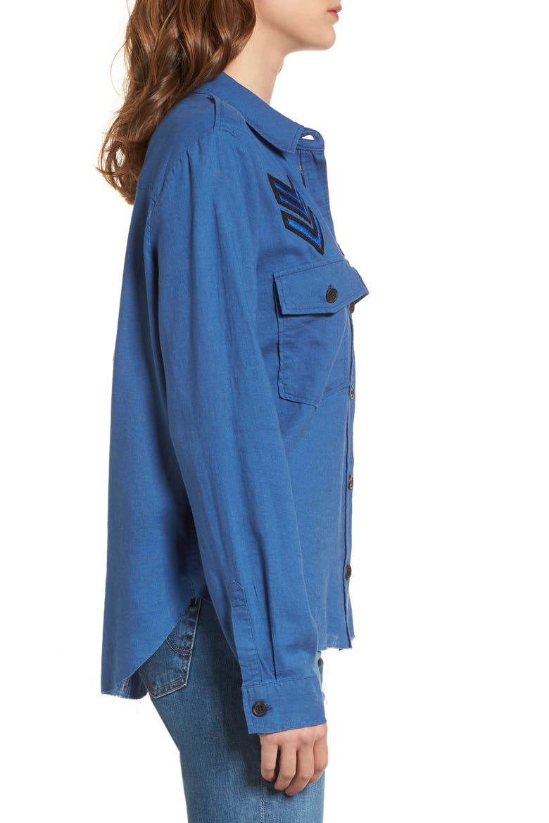Banks Military Patch Shirt, Alternate, color, INDIGO/ MILITARY PATCH
