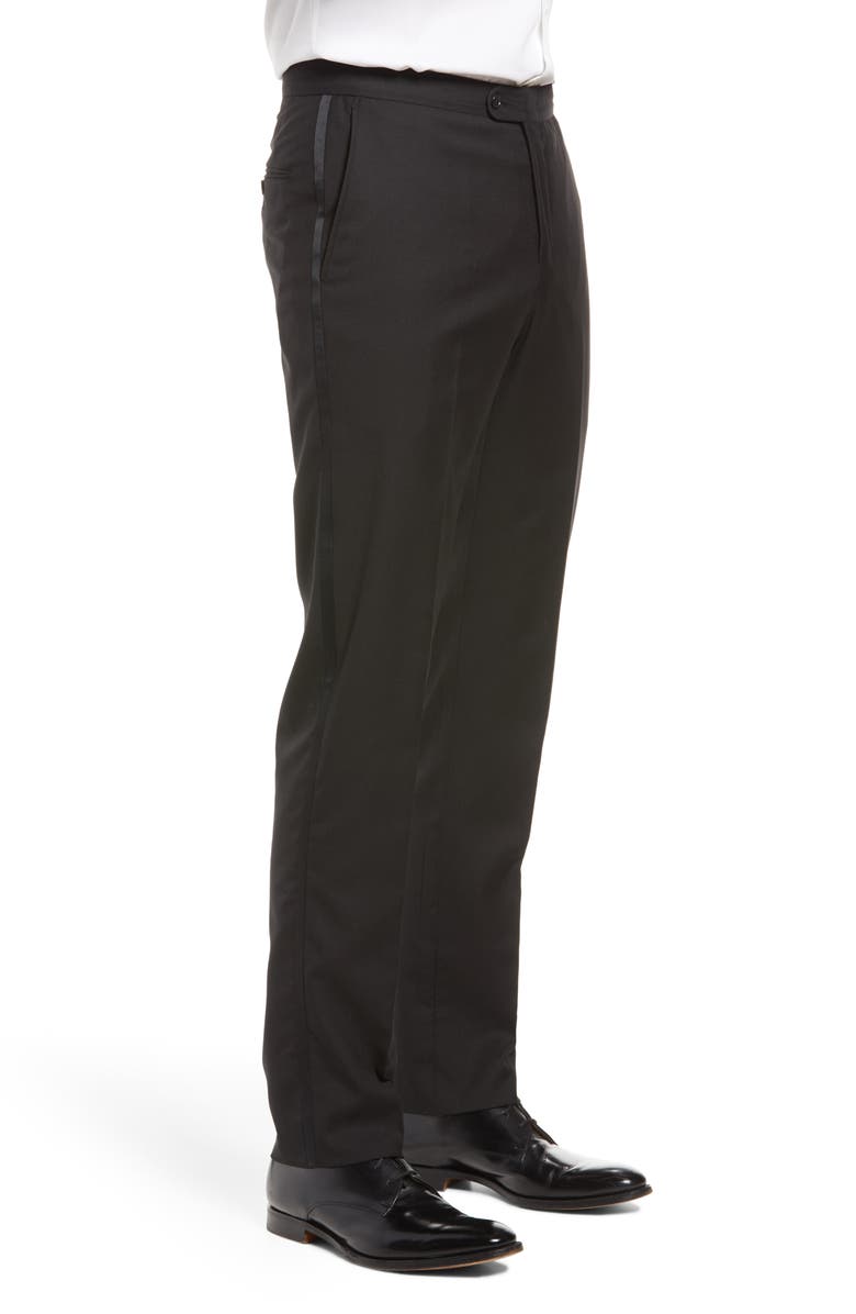Heritage Gold Hickey Freeman Wool Flat Front Tuxedo Pants, Alternate, color, 