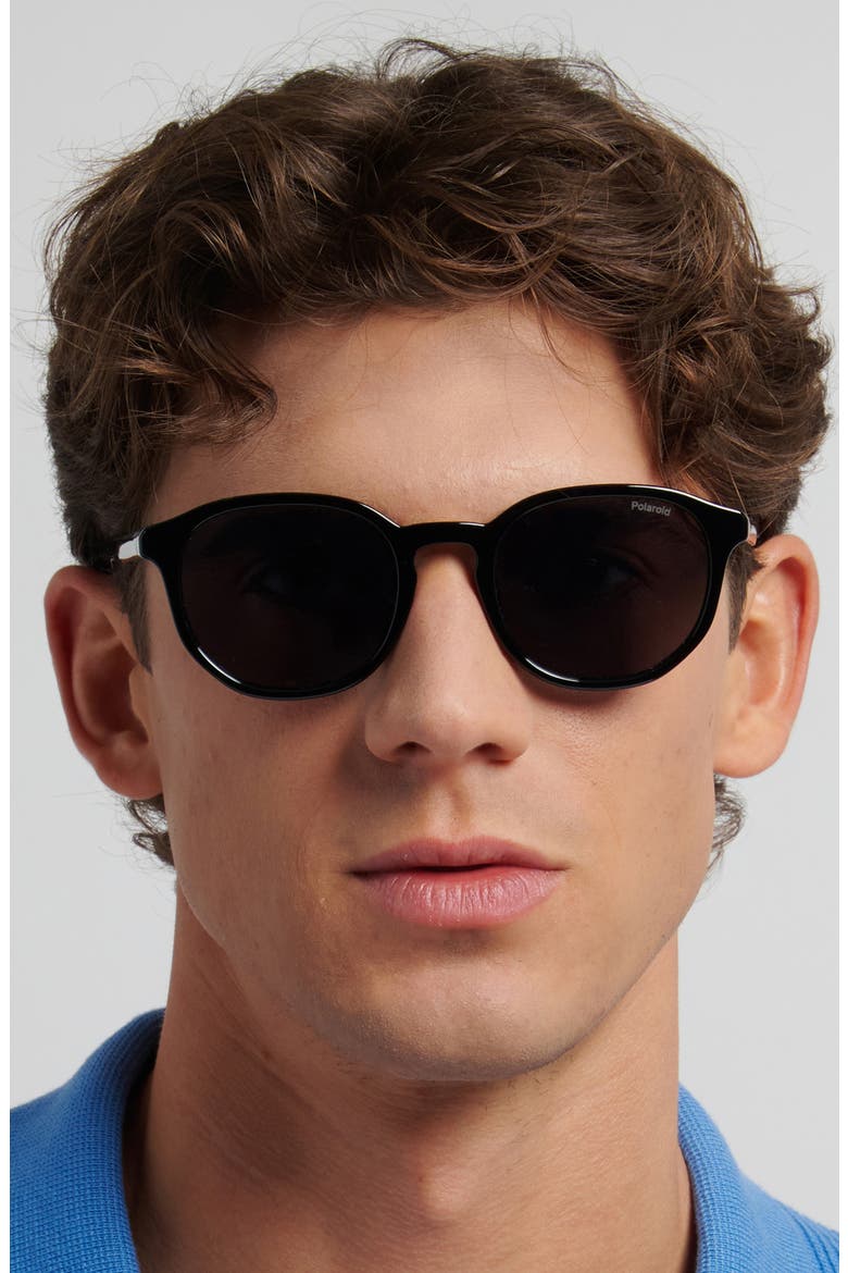 51mm Polarized Square Sunglasses, Alternate, color, BLACK/ GREY PZ