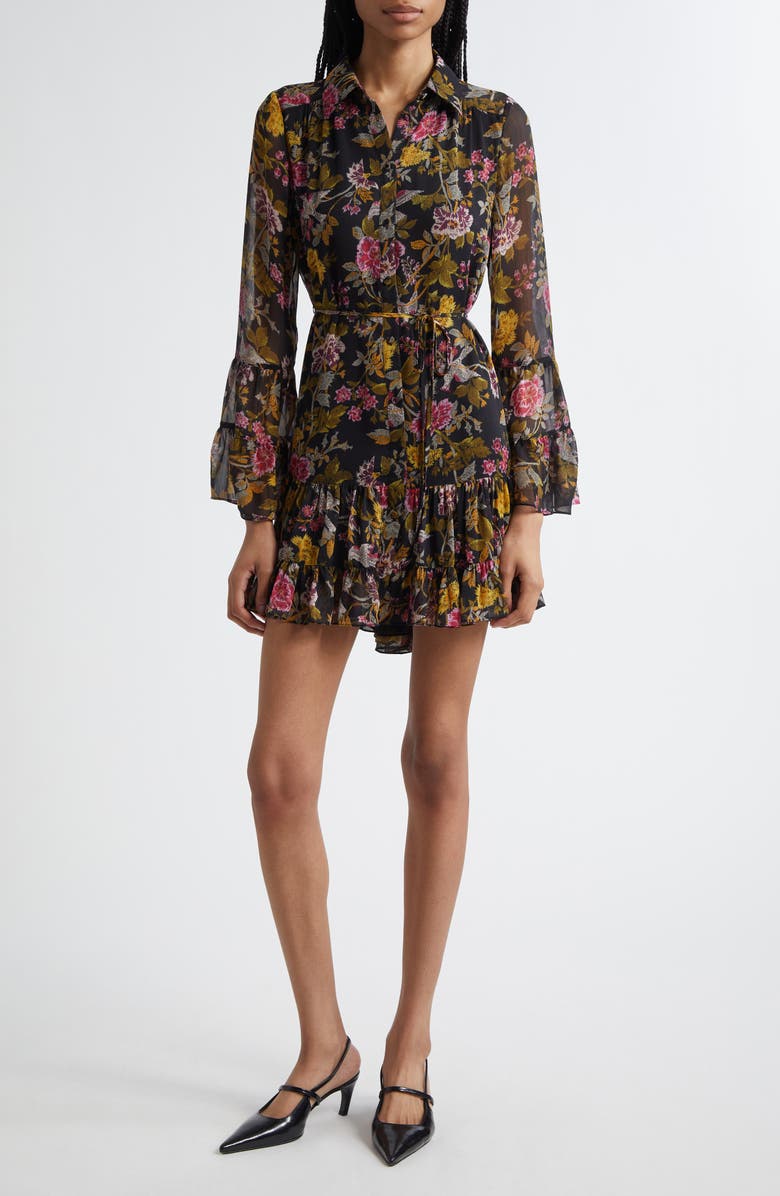 Cinq à Sept Lyra Hannah Floral Long Sleeve Minidress, Main, color,