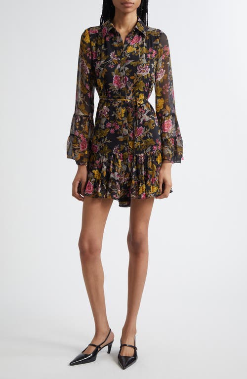 Cinq À Sept Lyra Hannah Floral Long Sleeve Minidress In Multi