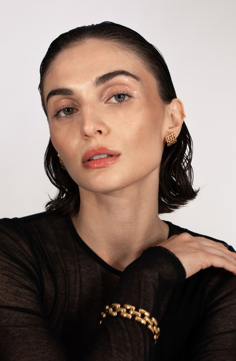 st. Moran Vesper Grid Earrings, Alternate, color, Gold