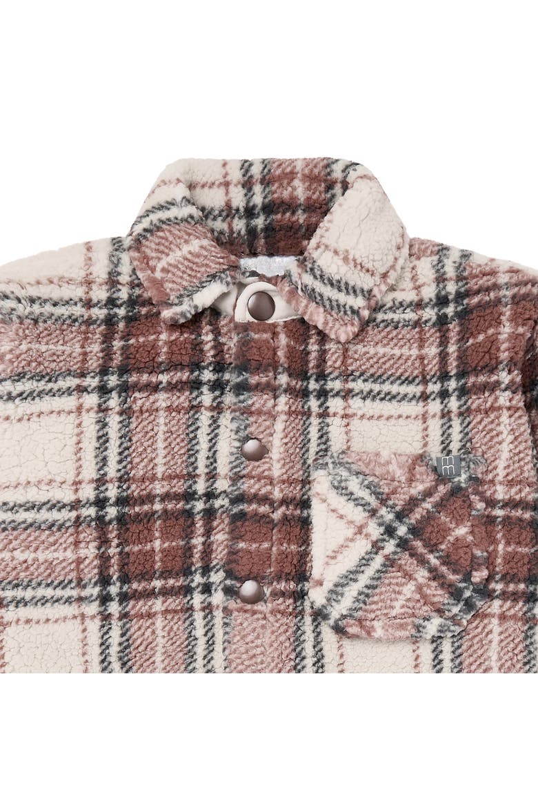 Microplush Shacket, Alternate, color, Brown Plaid
