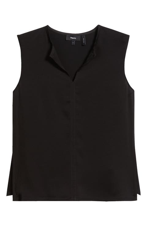 Split Neck Satin Tank