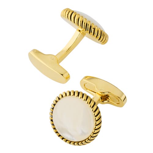 Link Up Round Cufflinks With Texture Border In Multi