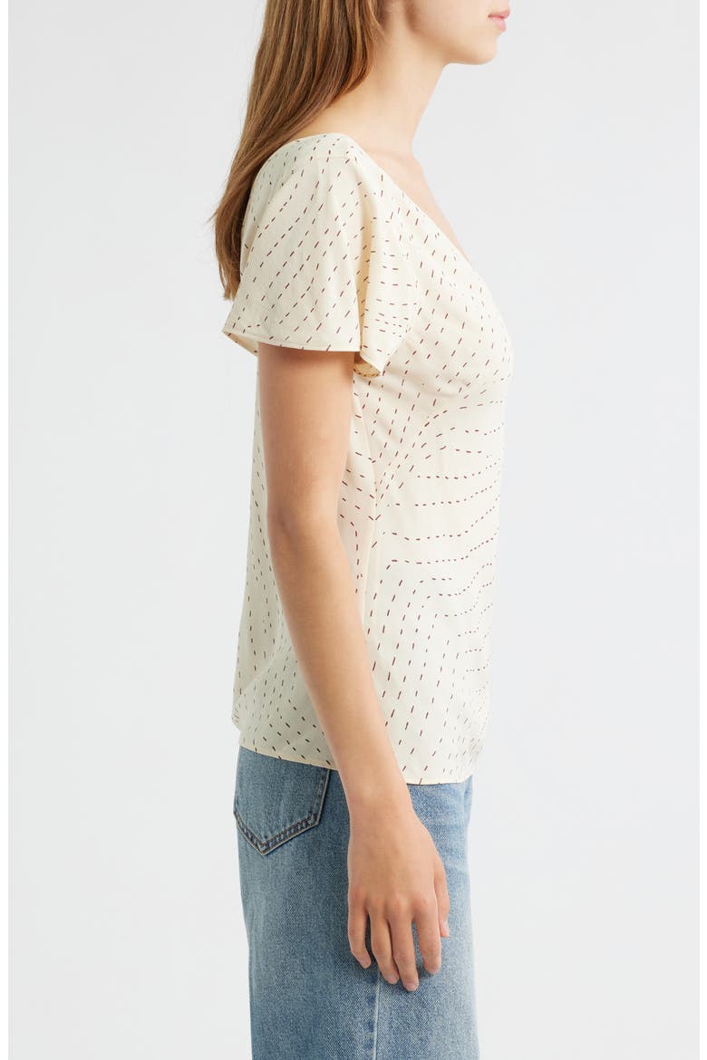 Yvonne Print Flutter Sleeve Top, Alternate, color, IVRPR