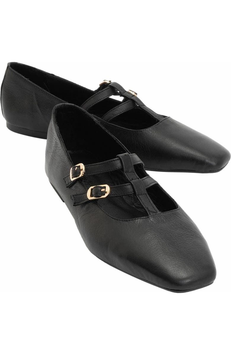 Forever & Always Shoes Starling Leather Mary Jane Flats, Main, color, Black Leather