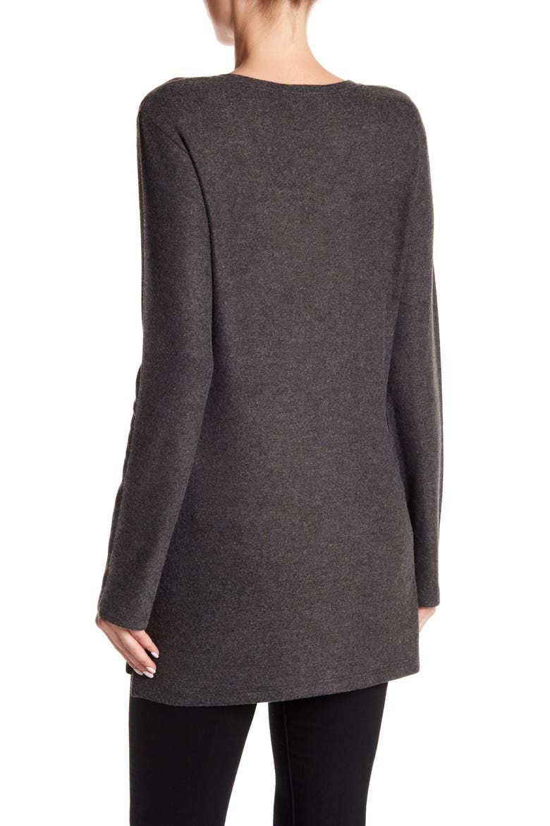 Printed V-Neck Sweater, Main, color, CHARCOAL MULTI-COLORS