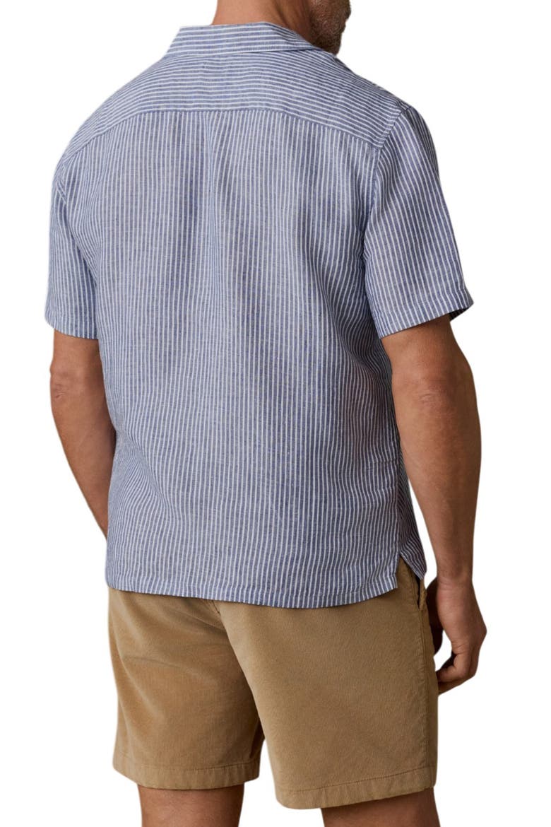 Laguna Linen Camp Shirt, Alternate, color, CLOUD WATERS STRIPE