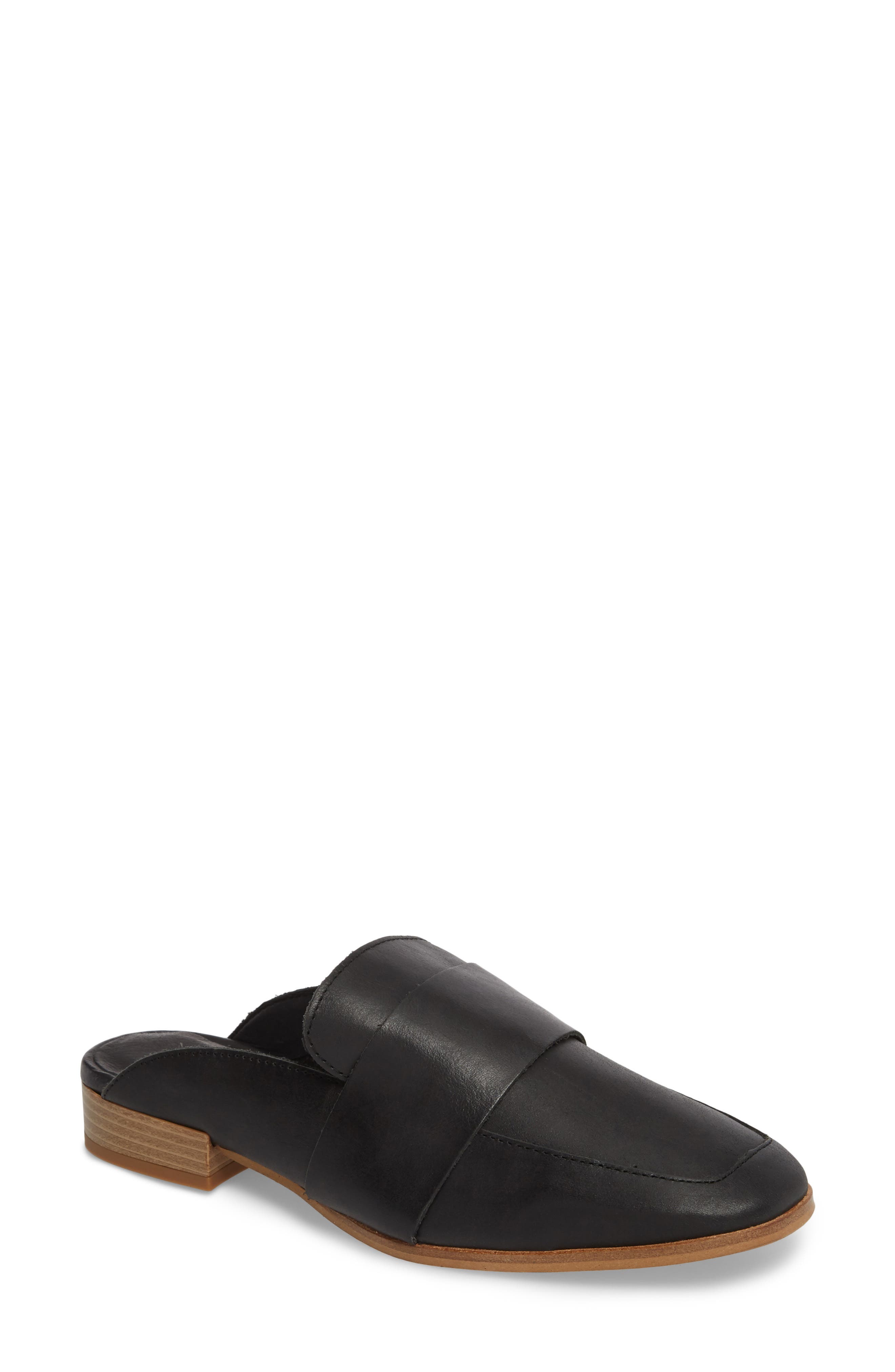 At Ease Loafer Mule, Main, color, CARBON LEATHER