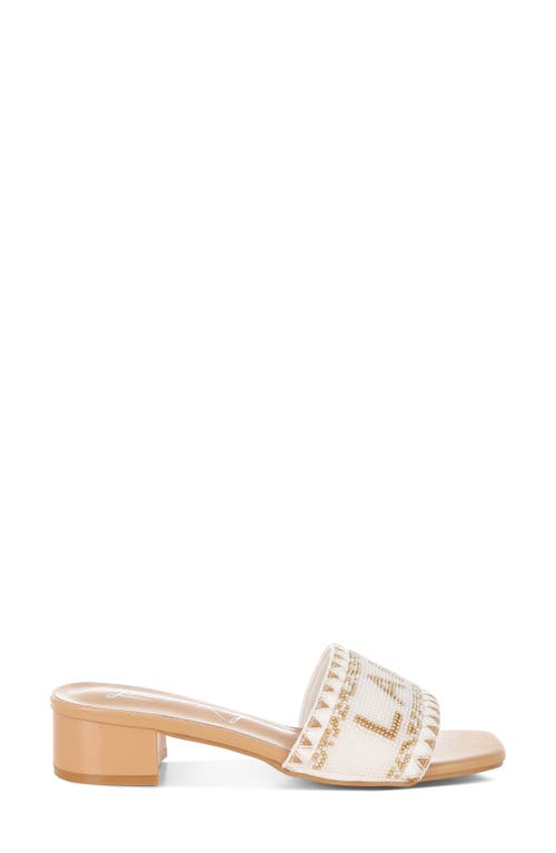London Rag Vacay Babe Lake Como Beaded Slide Sandal In White