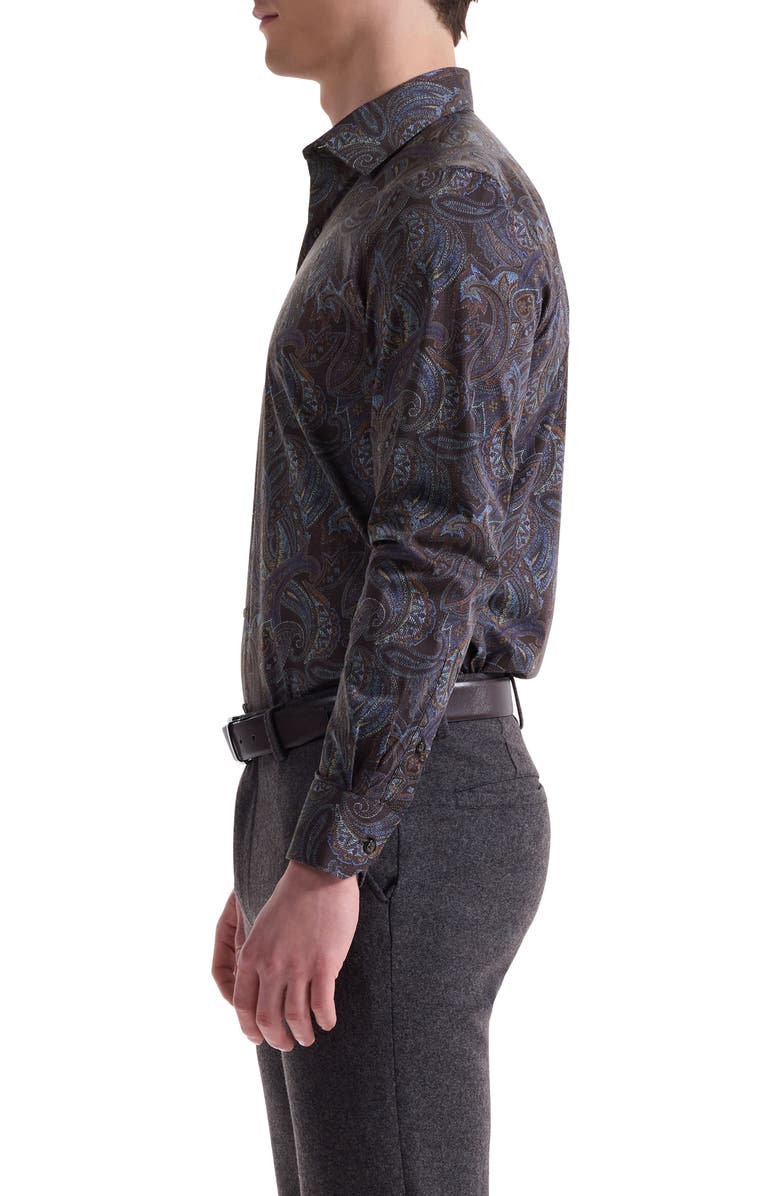 Bugatchi Axel Shaped Fit Paisley Button-Up Shirt, Alternate, color, 