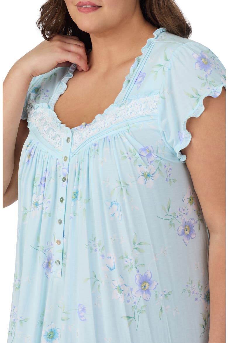 Waltz Modal Nightgown, Alternate, color, AQUA/ PRT